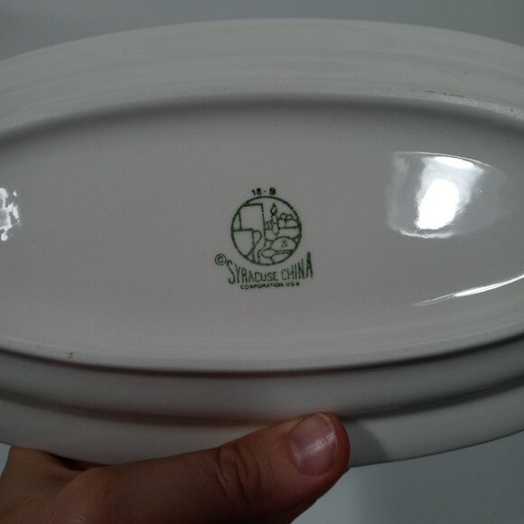 Syracuse China Oval Relish Tray Accent Trim Vintage - Picture 10 of 10